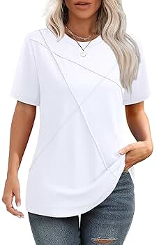 White Shirts for Women Dressy Casual Summer Tops Short